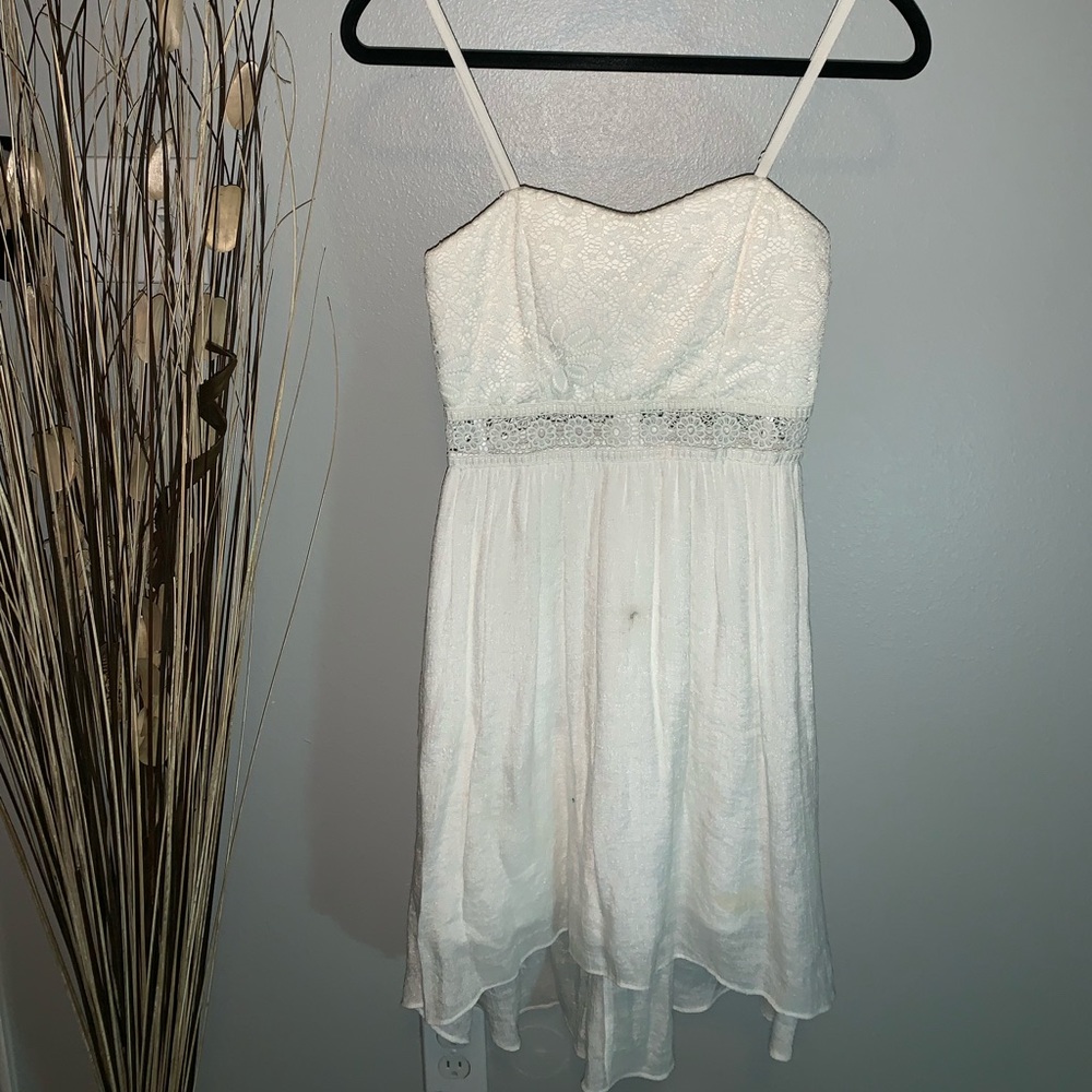 White high-low dress